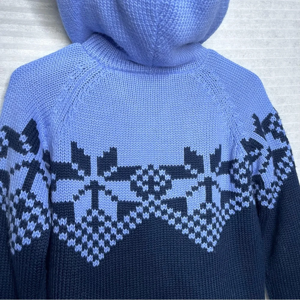 Vintage GAP Kids Knit Fleece Y2K Holiday Hooded Long Sleeve warm sweater XL 12